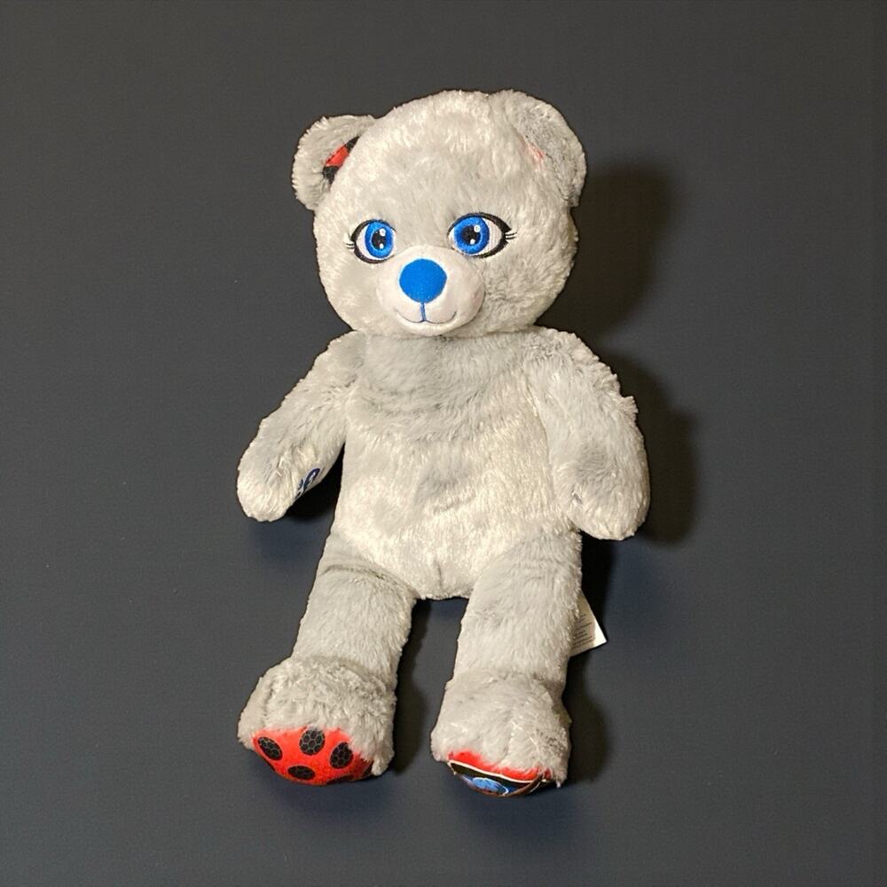 Build A Bear Miraculous Ladybug Plush Stuffed‎ Animal Bear Gray ZAG 2023